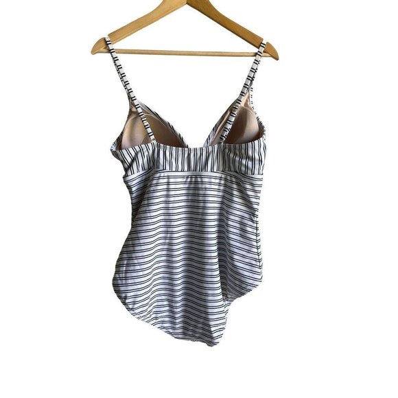 Kona Sol Women's Triangle High Coverage One Piece Swimsuit Striped Size XL - Picture 4 of 7